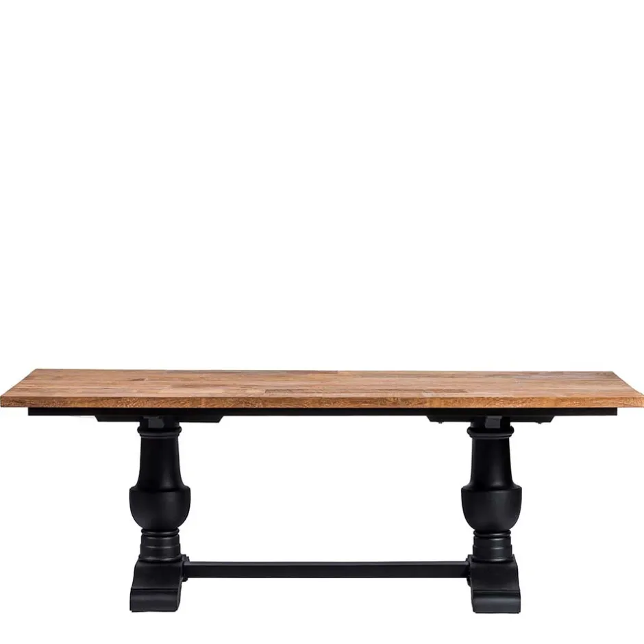 Wohnen Vintage Landhaus Esszimmertisch in Teak & Schwarz - Niovan