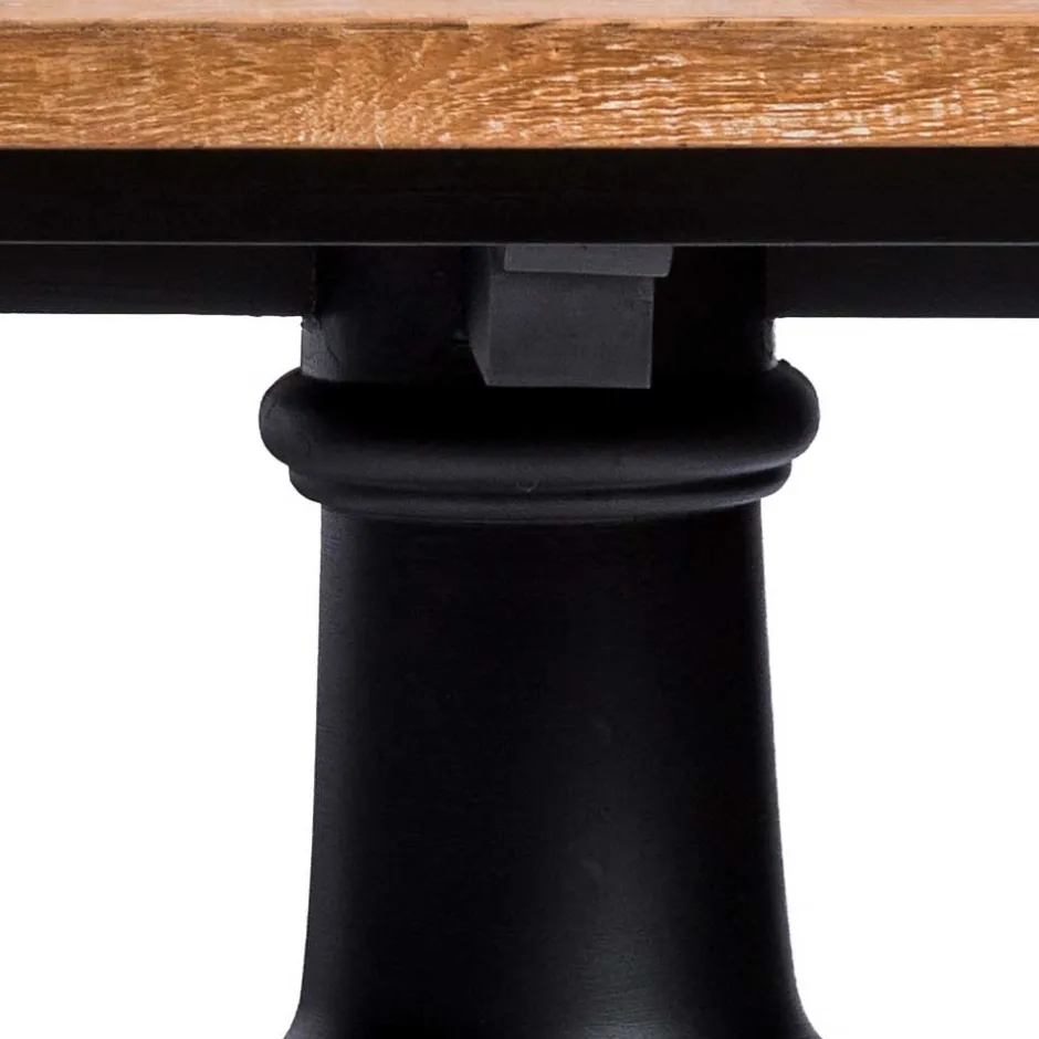 Wohnen Vintage Landhaus Esszimmertisch in Teak & Schwarz - Niovan