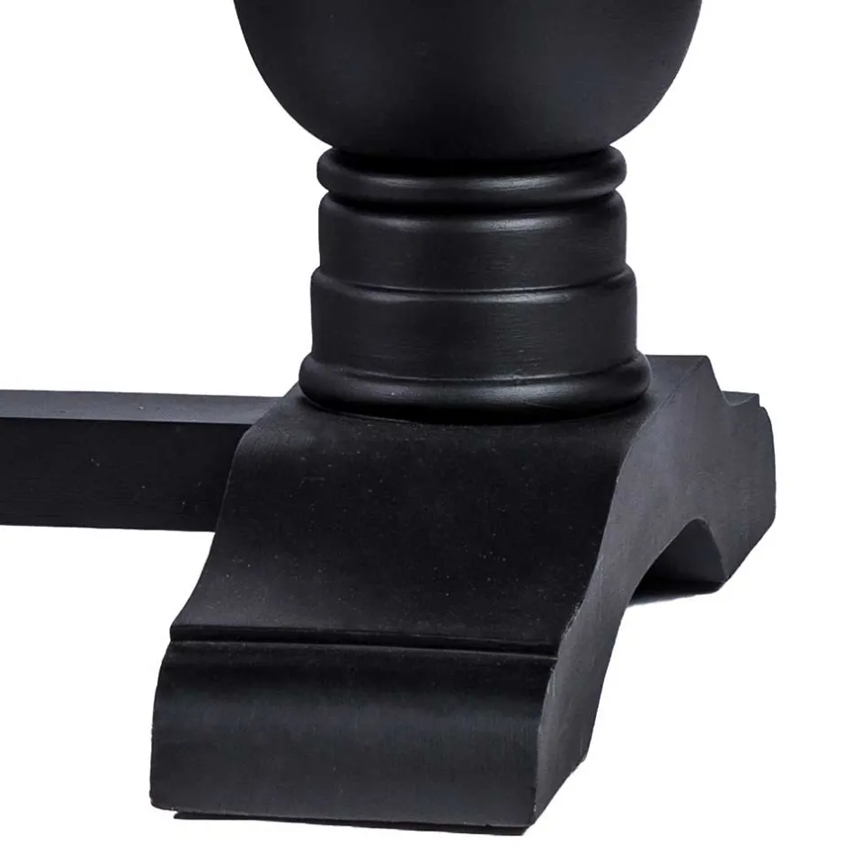 Wohnen Vintage Landhaus Esszimmertisch in Teak & Schwarz - Niovan