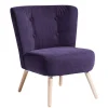 Vintage Look Sessel in Violett Velours - Casir^Wohnen Clearance