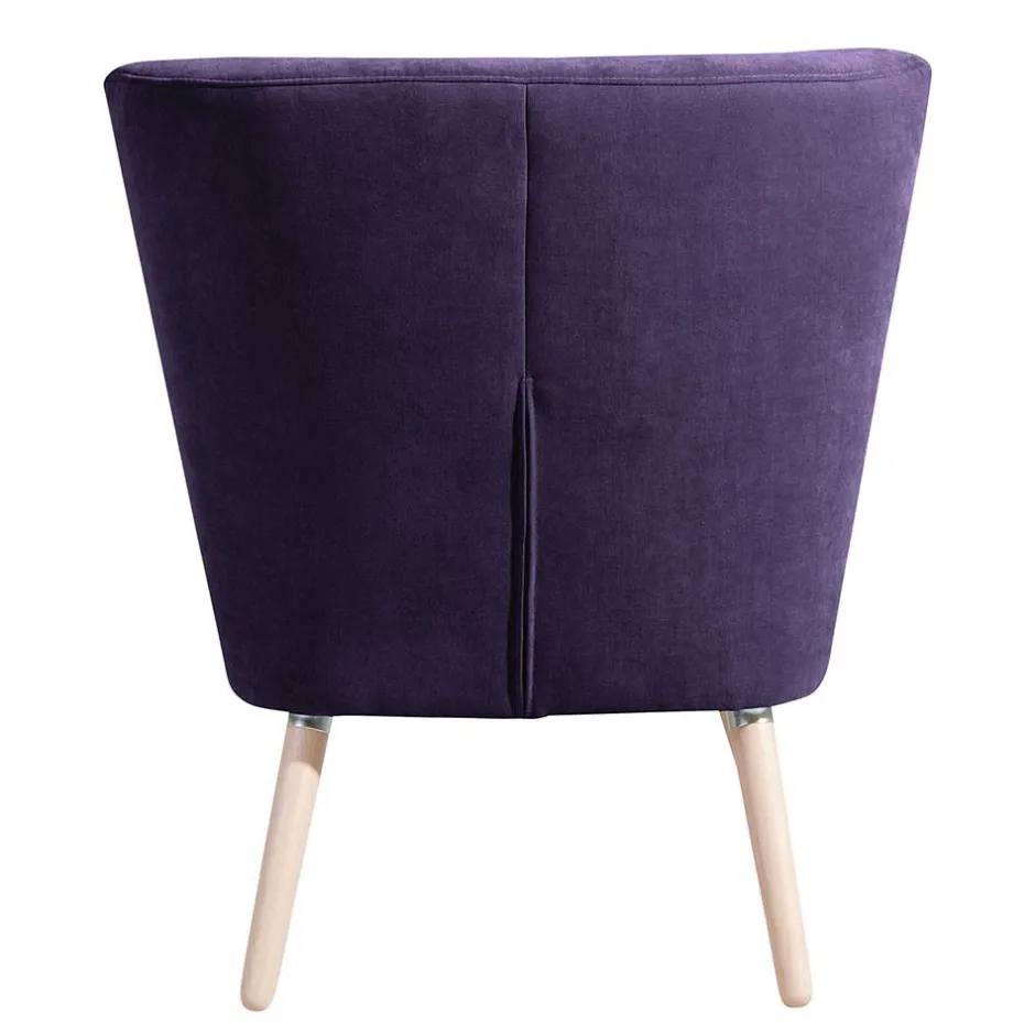 Vintage Look Sessel in Violett Velours - Casir^Wohnen Clearance