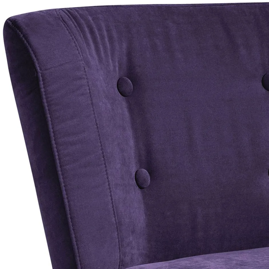 Vintage Look Sessel in Violett Velours - Casir^Wohnen Clearance