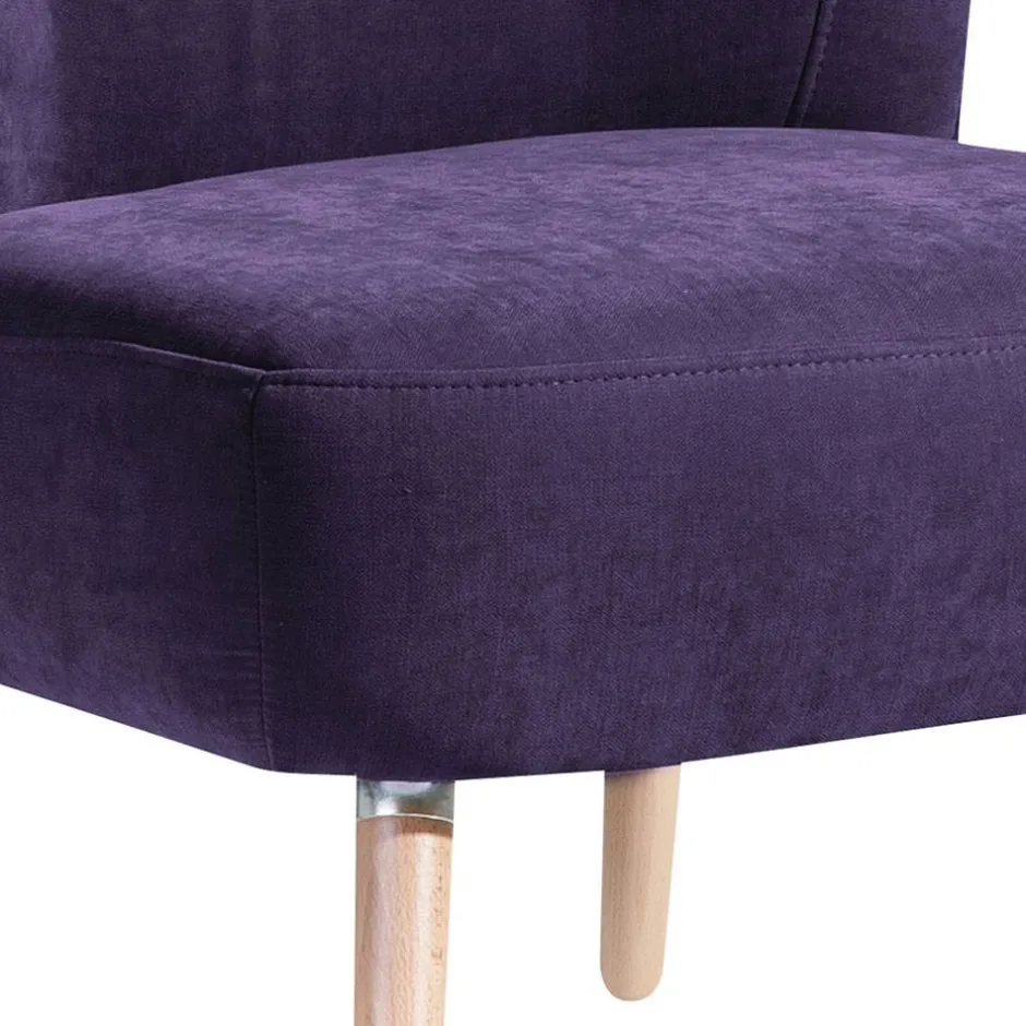 Vintage Look Sessel in Violett Velours - Casir^Wohnen Clearance