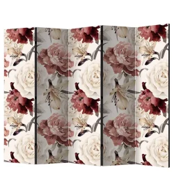Vintage Motiv Paravent mit Rosen in Rot Weiß - Vakuum^Wohnen Sale