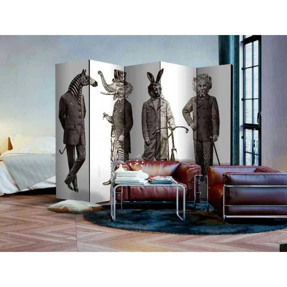 Vintage Motiv Paravent Tierische Männer - Coint^Wohnen Sale