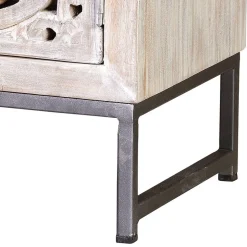 Wohnen Vintage Nachtschrank aus Mangoholz White Wash - Fudorus