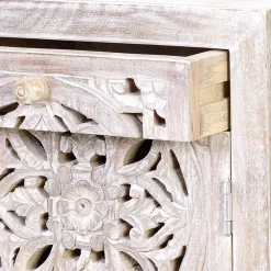 Wohnen Vintage Nachtschrank aus Mangoholz White Wash - Fudorus