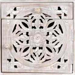 Wohnen Vintage Nachtschrank aus Mangoholz White Wash - Fudorus