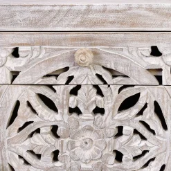 Wohnen Vintage Nachtschrank aus Mangoholz White Wash - Fudorus