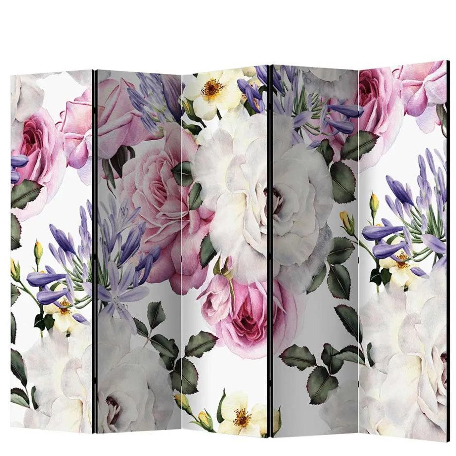 Vintage Romantik Paravent mit Rosen Motiv - Eodoro^Wohnen Best