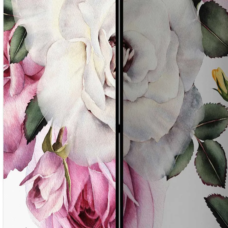 Vintage Romantik Paravent mit Rosen Motiv - Eodoro^Wohnen Best