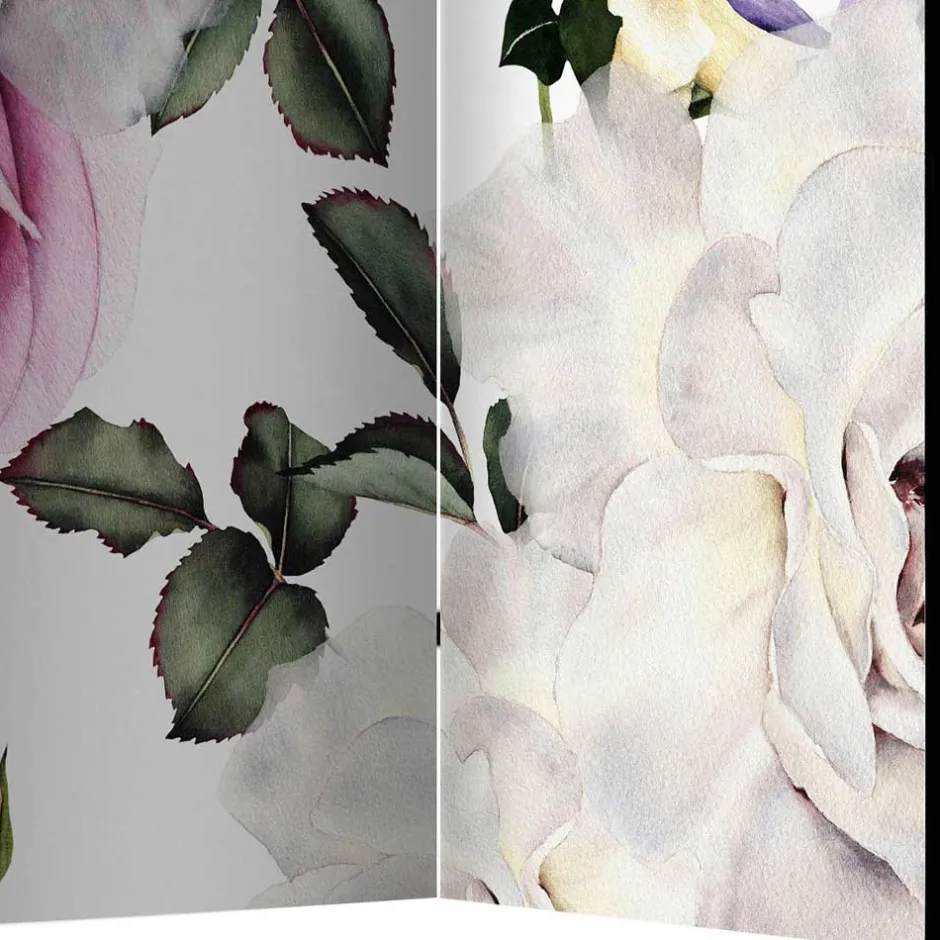 Vintage Romantik Paravent mit Rosen Motiv - Eodoro^Wohnen Best