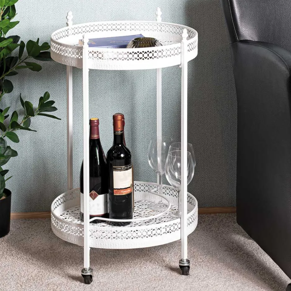 Vintage Servierwagen aus Metall in Rund - Cedreona^Wohnen Clearance