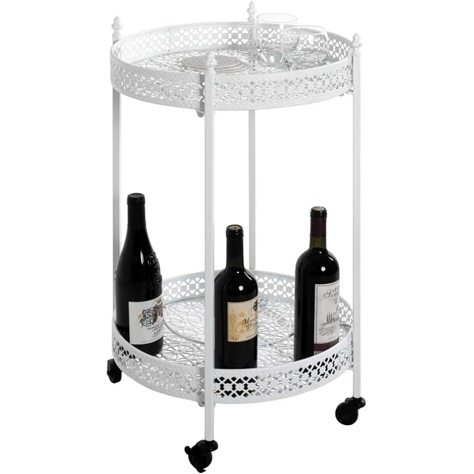 Vintage Servierwagen aus Metall in Rund - Cedreona^Wohnen Clearance
