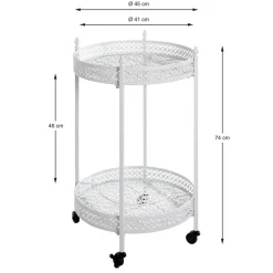 Vintage Servierwagen aus Metall in Rund - Cedreona^Wohnen Clearance