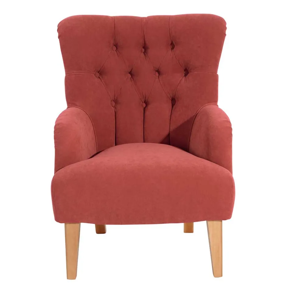 Vintage Sessel in Terracotta Velours - Granna^Wohnen New