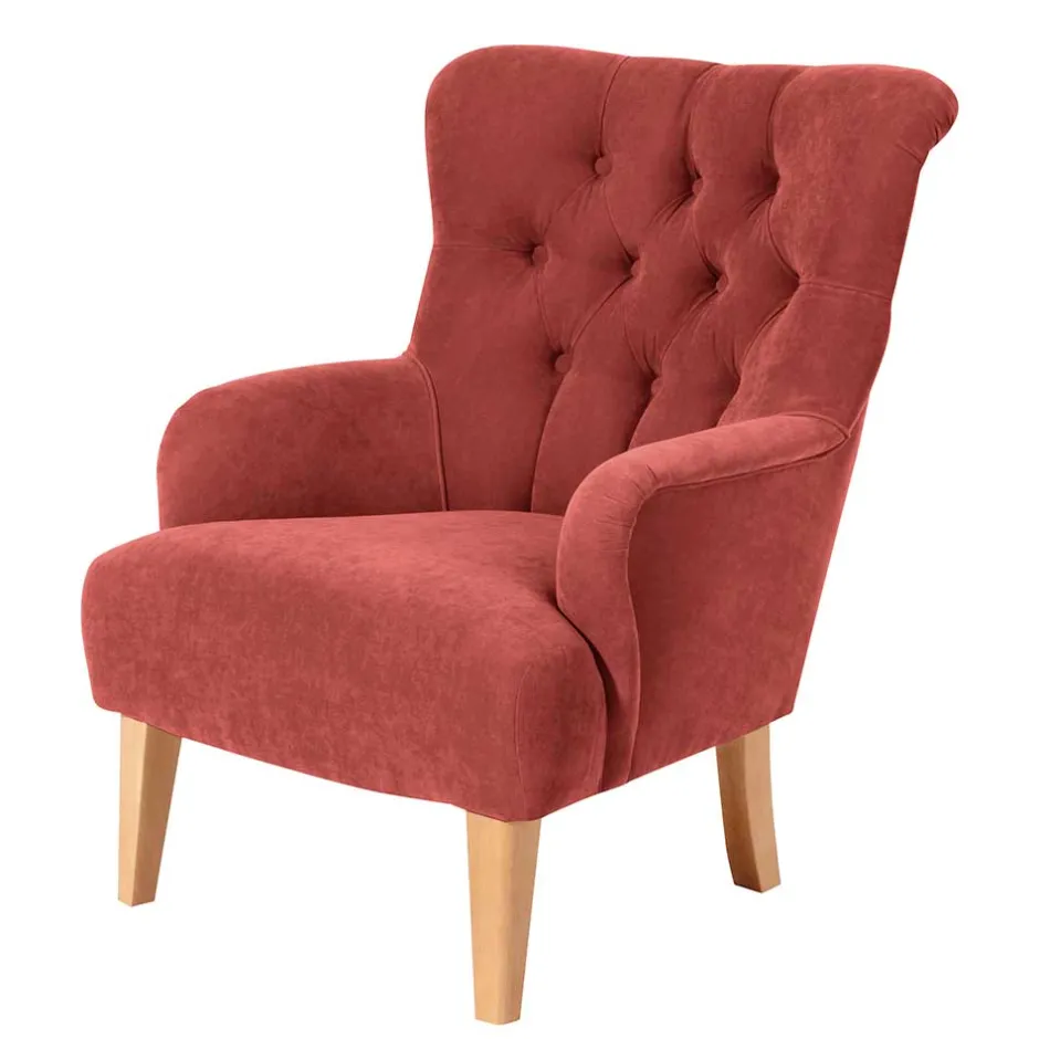 Vintage Sessel in Terracotta Velours - Granna^Wohnen New