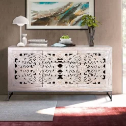 Vintage Sideboard in Mangoholz White Wash - Fudorus^Wohnen Hot