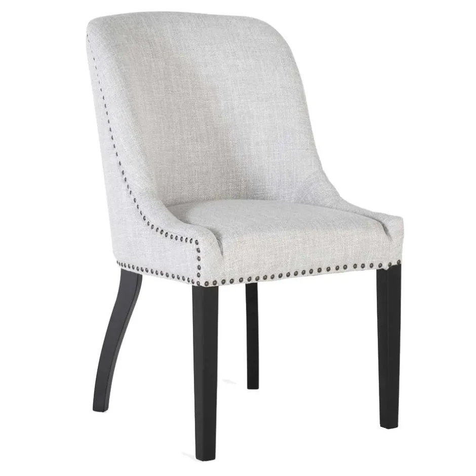 Wohnen Vintage Stühle in Hellgrau Strukturstoff - Lenza (2er Set)