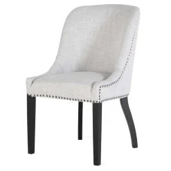 Wohnen Vintage Stühle in Hellgrau Strukturstoff - Lenza (2er Set)