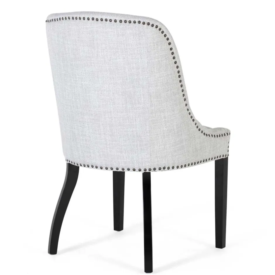 Wohnen Vintage Stühle in Hellgrau Strukturstoff - Lenza (2er Set)