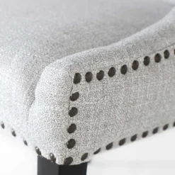 Wohnen Vintage Stühle in Hellgrau Strukturstoff - Lenza (2er Set)