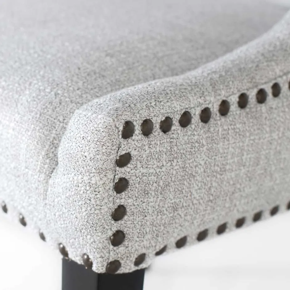 Wohnen Vintage Stühle in Hellgrau Strukturstoff - Lenza (2er Set)