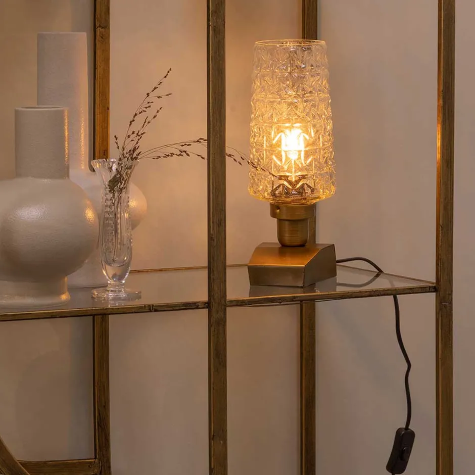 Wohnen Vintage Tischleuchten aus Strukturglas - Acristodad (2er Set)