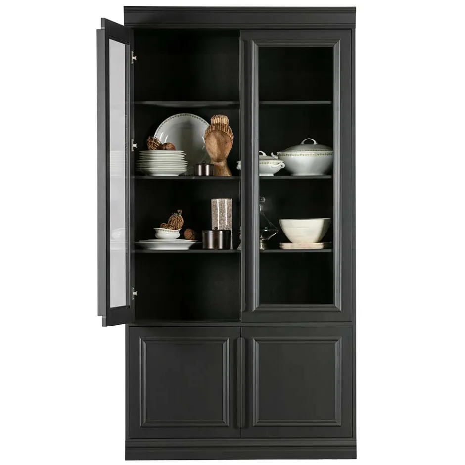 Vintage Vitrinenschrank in Schwarz - Graddos^Wohnen Clearance