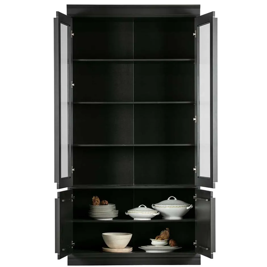 Vintage Vitrinenschrank in Schwarz - Graddos^Wohnen Clearance