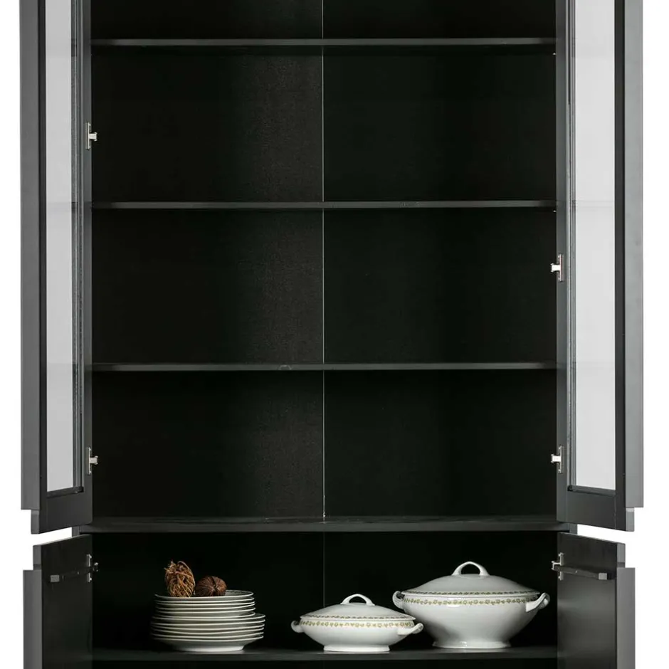 Vintage Vitrinenschrank in Schwarz - Graddos^Wohnen Clearance