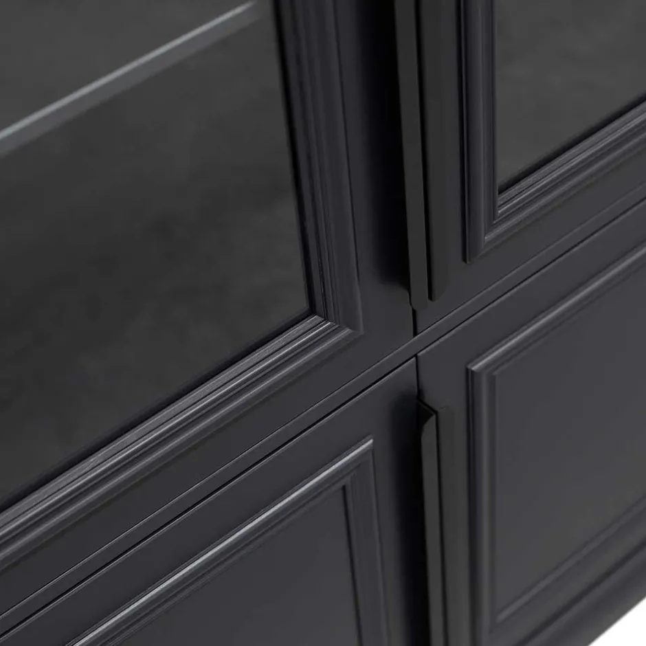 Vintage Vitrinenschrank in Schwarz - Graddos^Wohnen Clearance