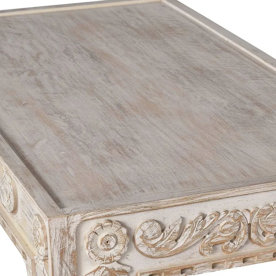 Vintage Wohnzimmertisch in Mangoholz White Wash - Lornas^Wohnen Hot