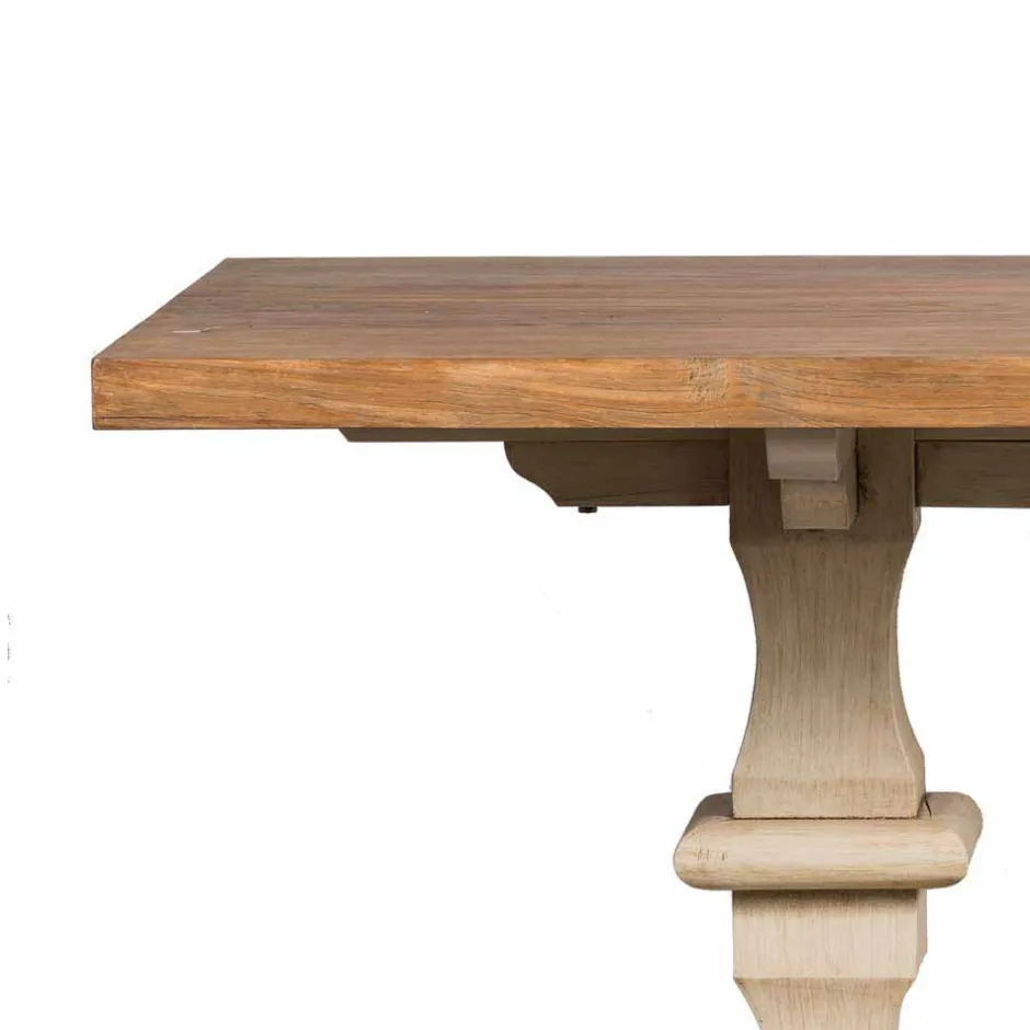 Vintage-Esstisch Helsing mit massiver Tischplatte^Wohnen New