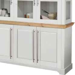 Vitrine aus Holz mit Metall Stangengriffen - Eyzaco^Wohnen New