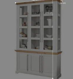 Vitrine aus Holz mit Metall Stangengriffen - Eyzaco^Wohnen New