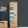Vitrine in 60cm Breite Pontros Eiche Bianco teilmassiv^Wohnen