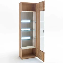 Vitrine in 60cm Breite Pontros Eiche Bianco teilmassiv^Wohnen