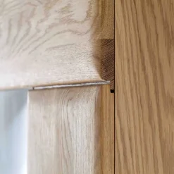 Vitrine in 60cm Breite Pontros Eiche Bianco teilmassiv^Wohnen