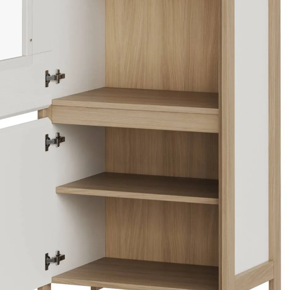 Vitrine in Weiß und Eiche Dekor - Ovidio^Wohnen Discount