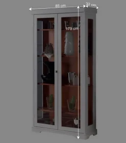 Wohnen Vitrine in Weiß und Nussbaum - Zarinas