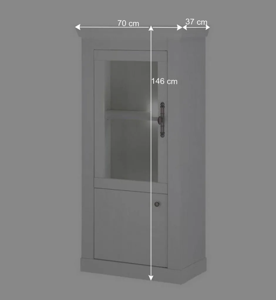 Wohnen Vitrine in weißer Holzoptik Pinie - Liancos