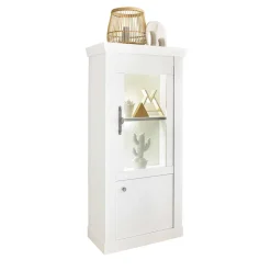 Wohnen Vitrine in weißer Holzoptik Pinie - Liancos