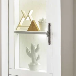 Wohnen Vitrine in weißer Holzoptik Pinie - Liancos