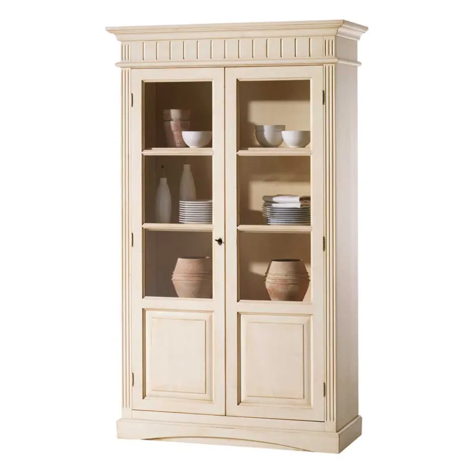 Wohnen Vitrine Kulyna in Creme Vintage