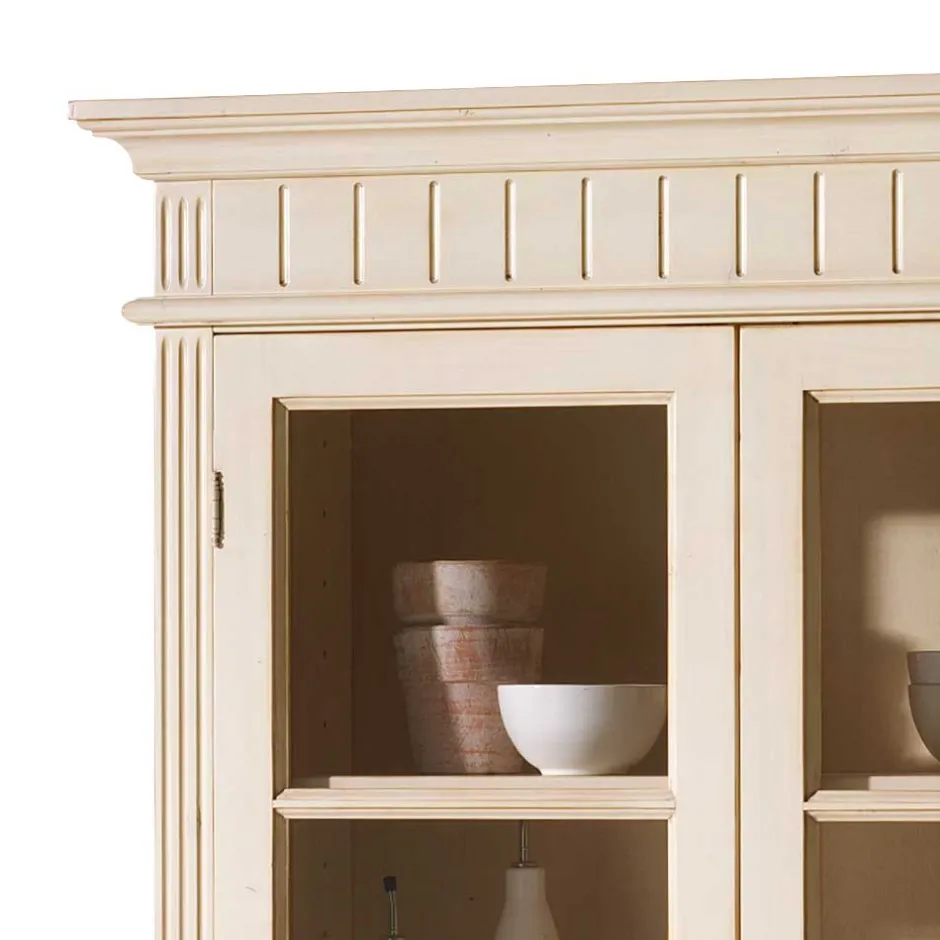 Wohnen Vitrine Kulyna in Creme Vintage