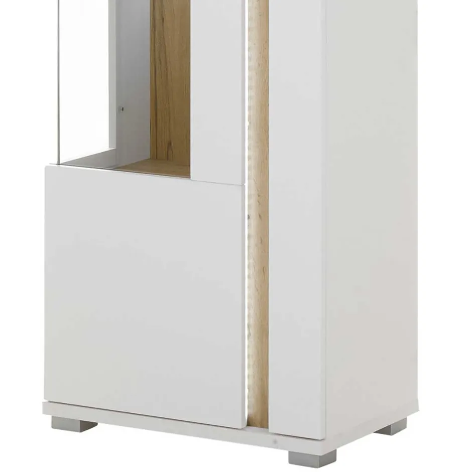 Wohnen Vitrine mit LED Licht und Metallgriff - Racelyn