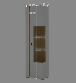 Wohnen Vitrine mit LED Licht und Metallgriff - Racelyn