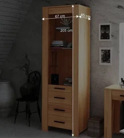 Vitrine Mosniak aus Kernbuche Massivholz^Wohnen