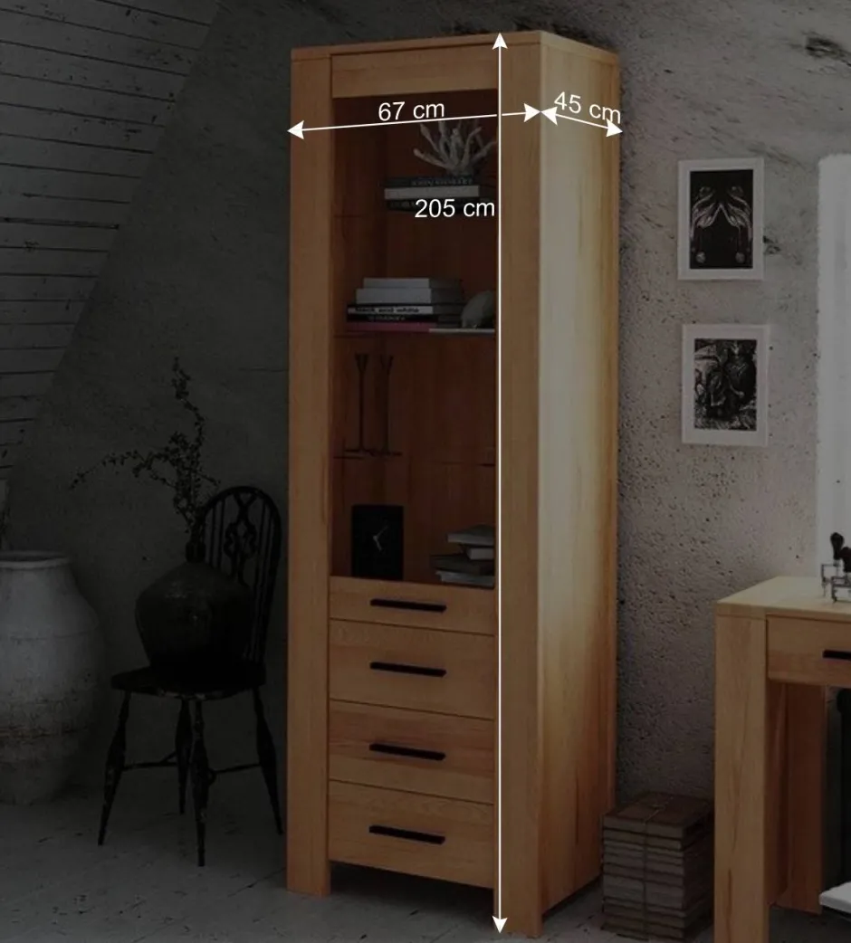 Vitrine Mosniak aus Kernbuche Massivholz^Wohnen